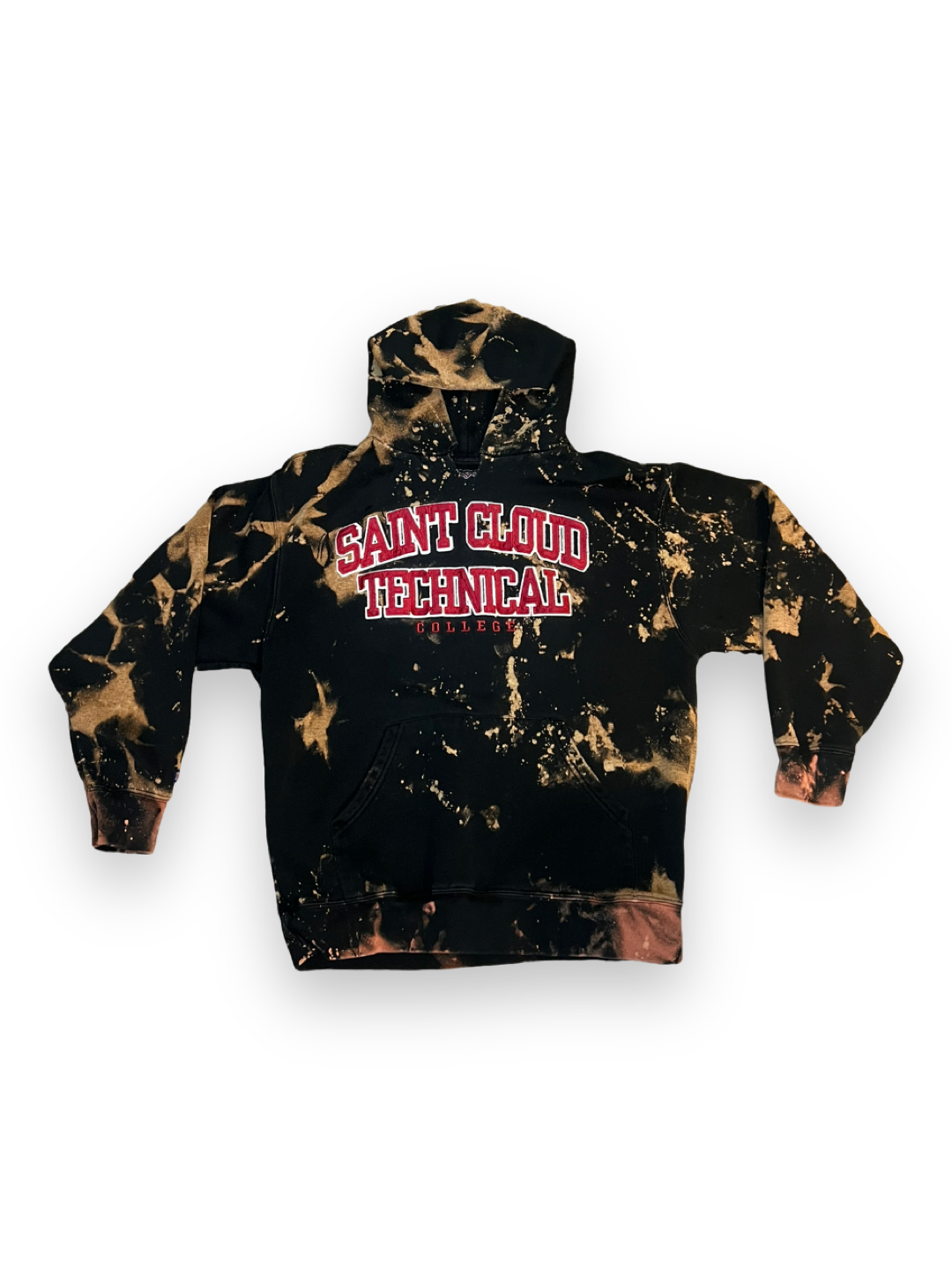 Acid washed Saint Cloud Technical College hoodie (large)