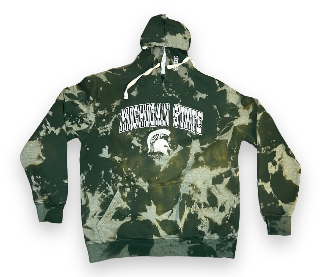 Acid washed Michigan State hoodie (large)